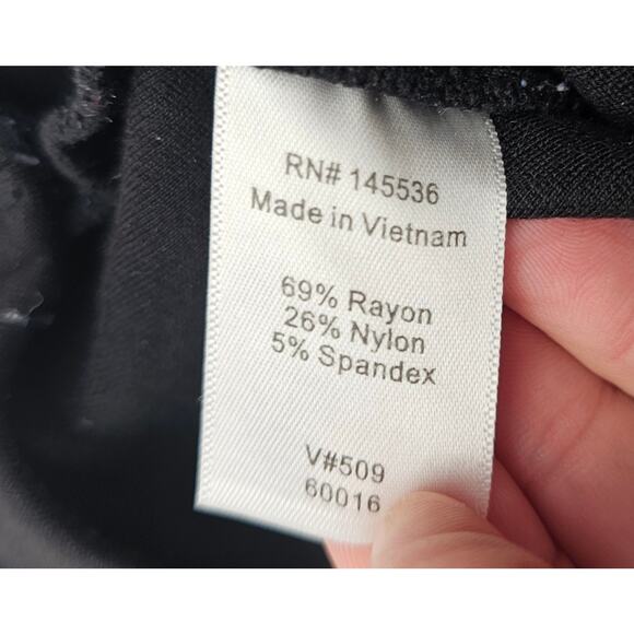 Coldwater Creek M 10-12 womens black pull on pants elastic waist thick cotton - Picture 3 of 8